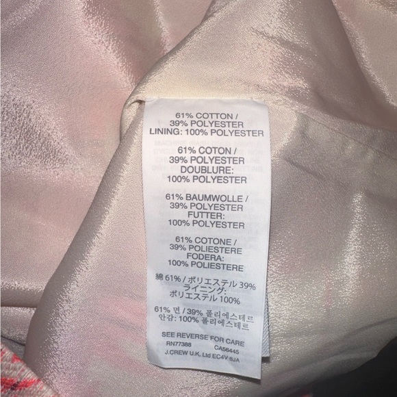 J Crew Size 8 Pink & Cream Tropical Print Open Back Dress - Picture 10 of 10